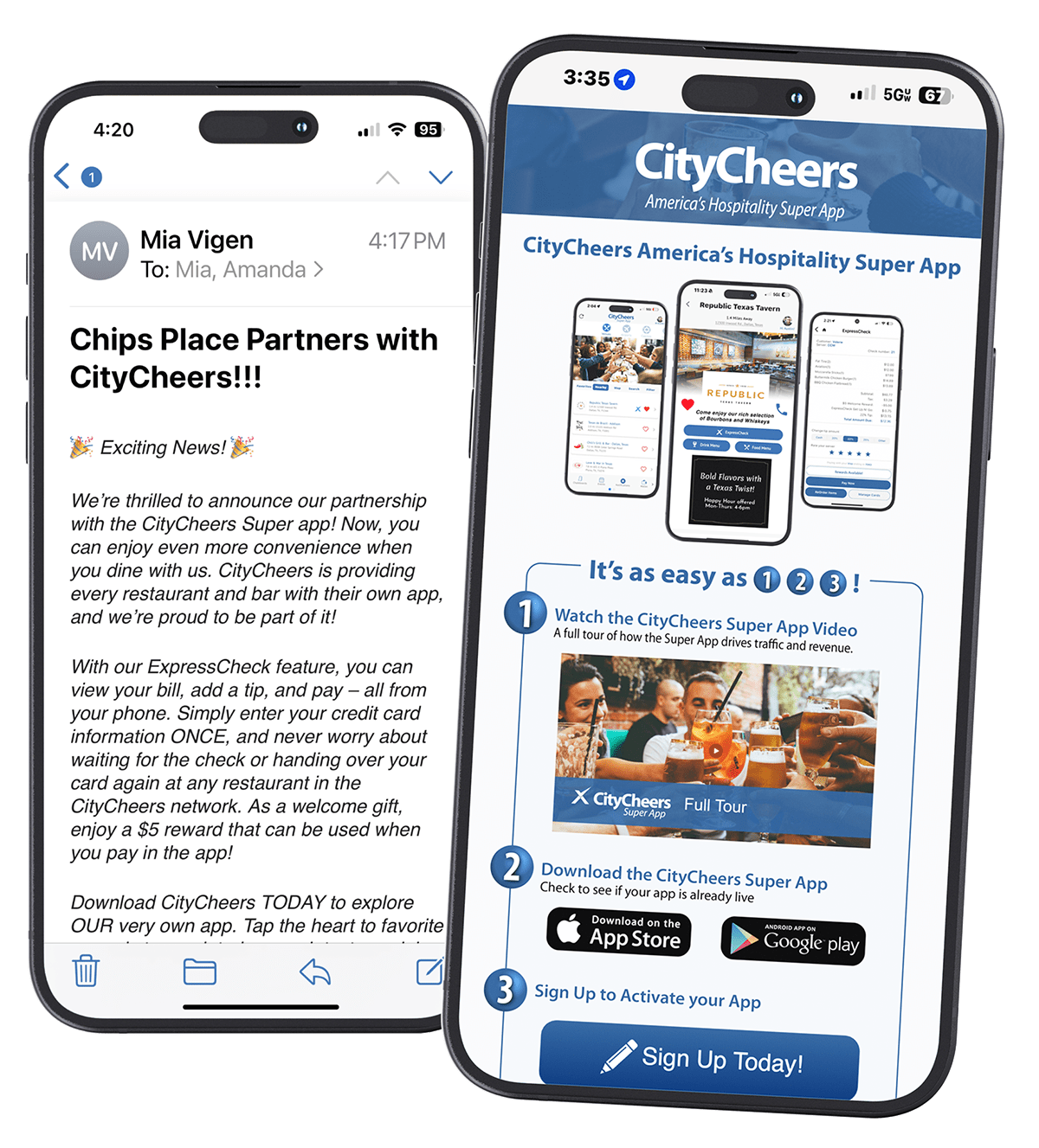 CityCheers Super App Email Campaign