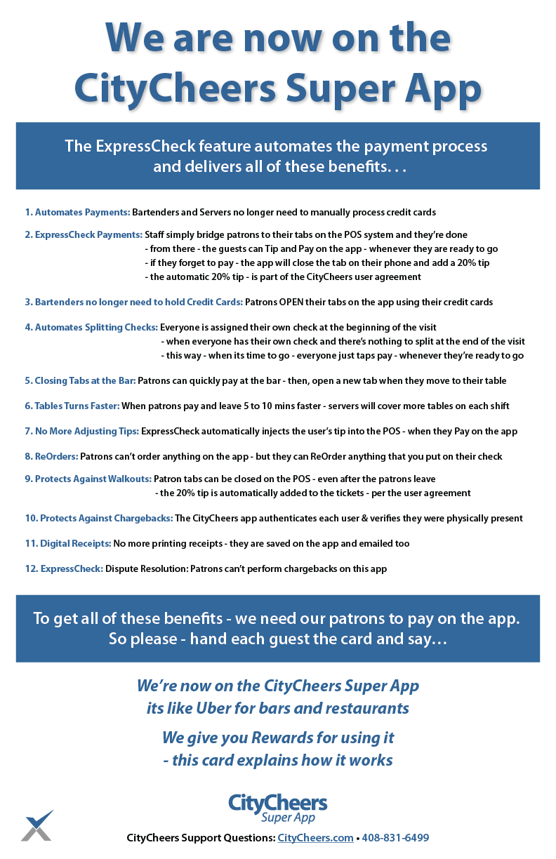 CityCheers Super App Staff Messaging