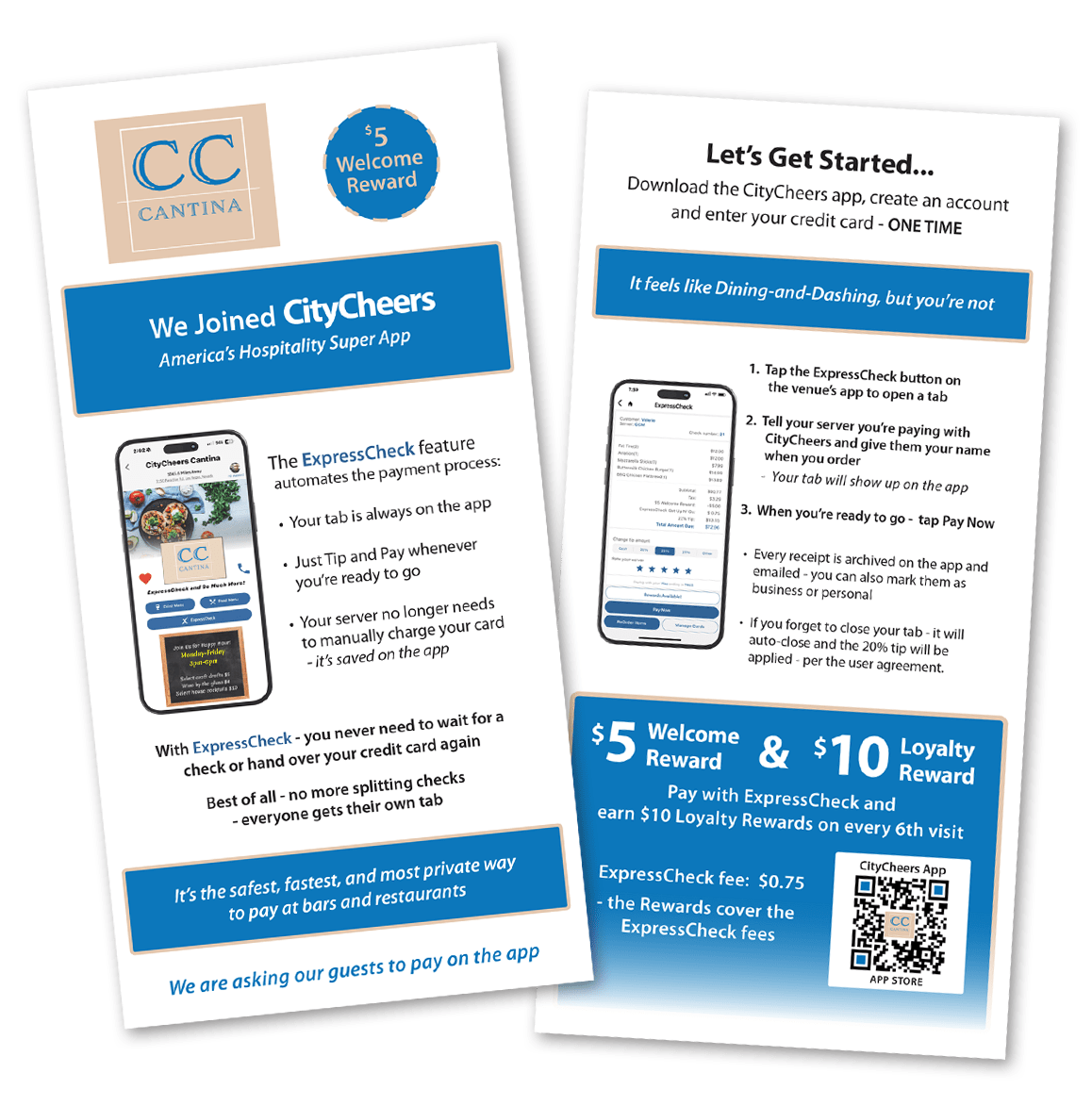 CityCheers Super App Menu Inserts