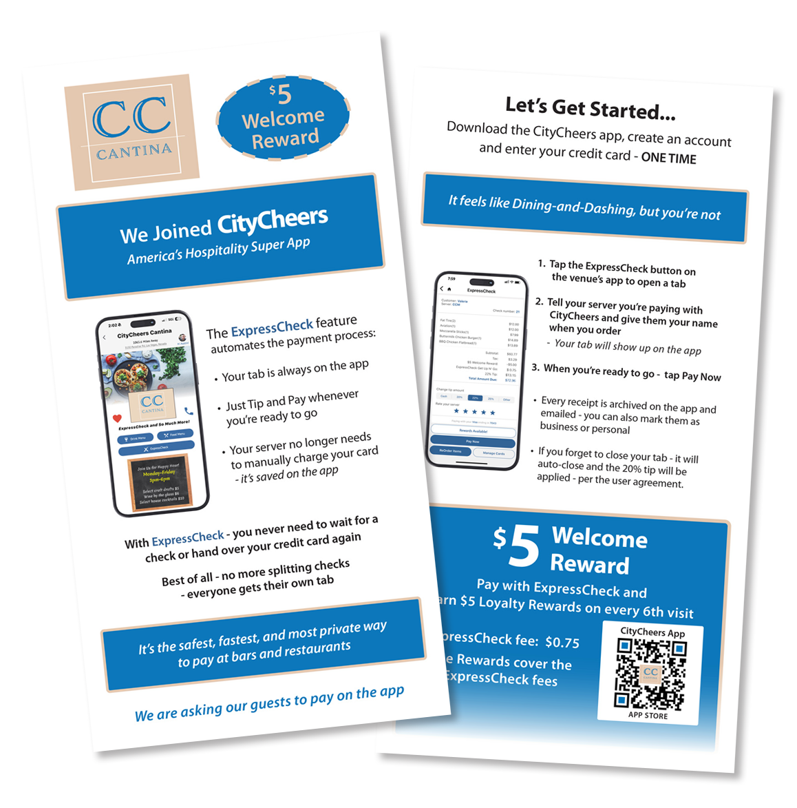 CityCheers Super App Menu Inserts