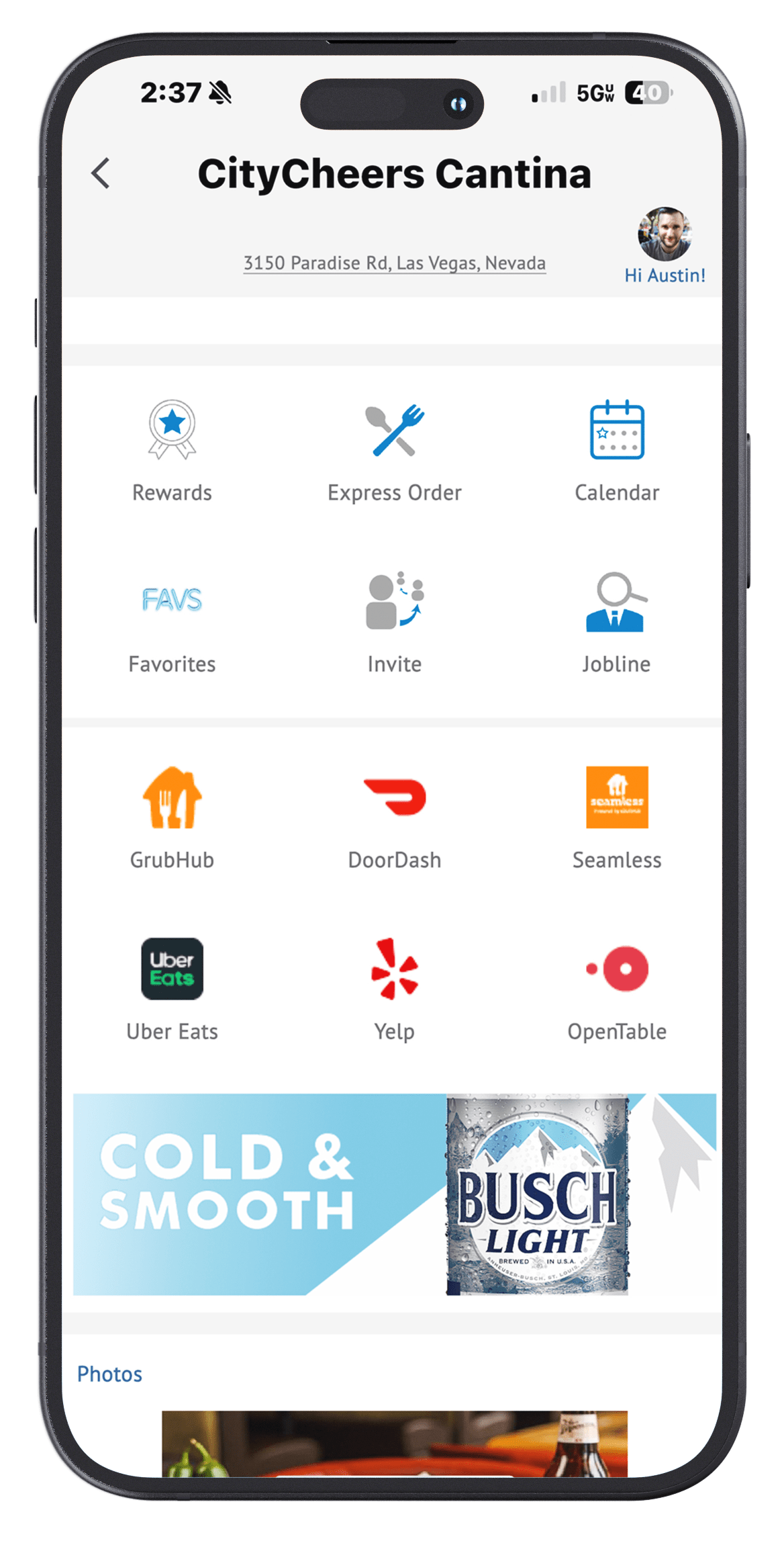 CityCheers Super App Widget Grid