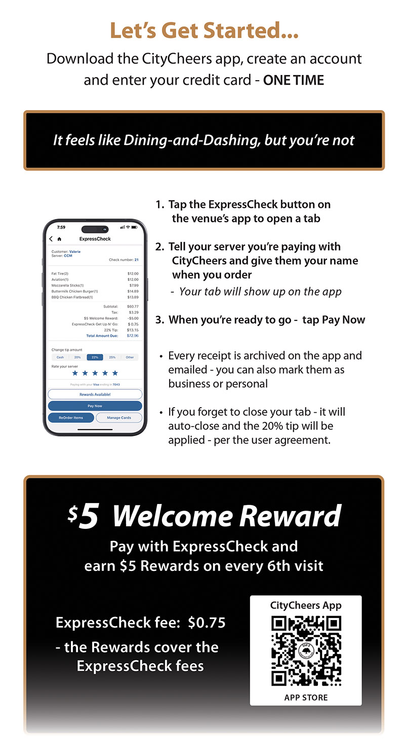 CityCheers Super App Menu Card Back